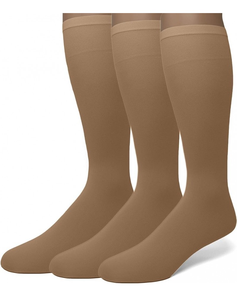 Women's Opaque Stretchy Nylon Knee High Trouser Socks, 3-Pairs Nude $10.79 Socks