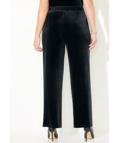 Women's Plus Size Anywear Velvet Wide Leg Pants Black $22.60 Pants