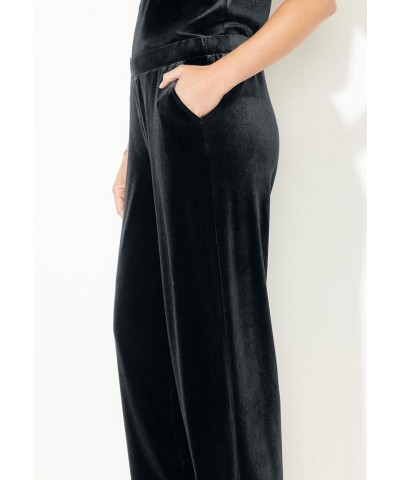 Women's Plus Size Anywear Velvet Wide Leg Pants Black $22.60 Pants