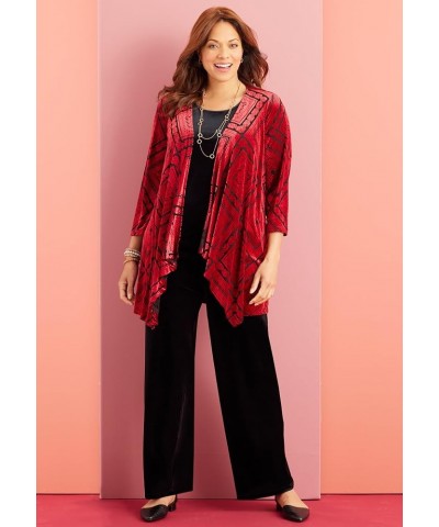 Women's Plus Size Anywear Velvet Wide Leg Pants Black $22.60 Pants