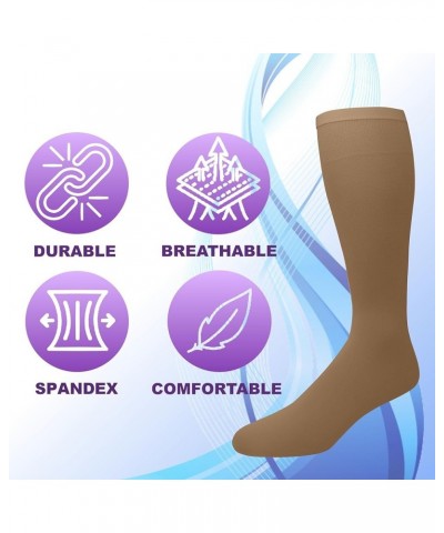 Women's Opaque Stretchy Nylon Knee High Trouser Socks, 3-Pairs Nude $10.79 Socks