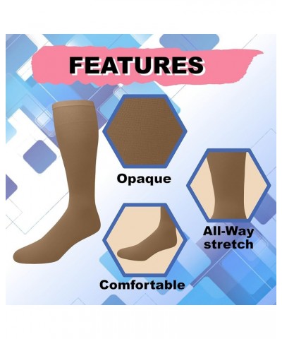 Women's Opaque Stretchy Nylon Knee High Trouser Socks, 3-Pairs Nude $10.79 Socks