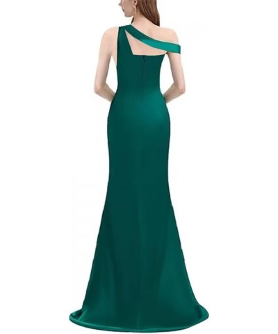 One Shoulder Mermaid Bridesmaid Dresses for Wedding Long Prom Dress with Slit Bodycon Formal Party Gowns Aqua $44.12 Dresses