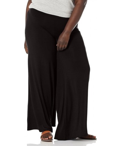 Women's Plus-Size Stretch Ity Knit Wide-Leg Palazzo Pant Black $10.55 Pants