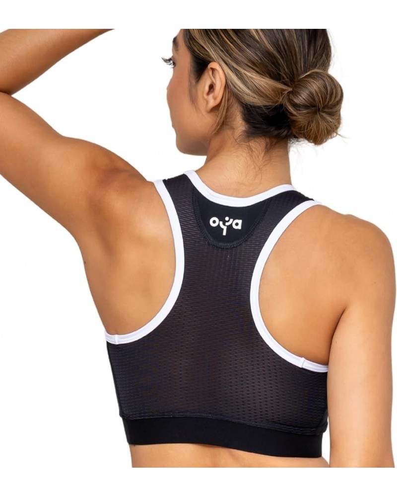 OYA Soft Sports Bra for Sensitive Skin, High Support, Breathable Compression, Moisture Wicking, Wireless Bra Contour Black $2...