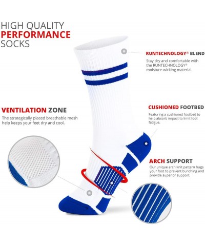 Classic Stripe Team Number Socks | Woven Mid-Calf | White & Royal 88 $10.61 Activewear