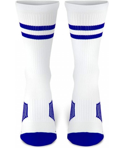 Classic Stripe Team Number Socks | Woven Mid-Calf | White & Royal 88 $10.61 Activewear