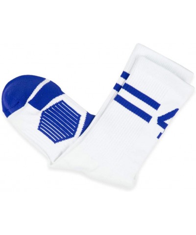 Classic Stripe Team Number Socks | Woven Mid-Calf | White & Royal 88 $10.61 Activewear