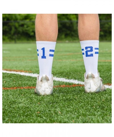 Classic Stripe Team Number Socks | Woven Mid-Calf | White & Royal 88 $10.61 Activewear