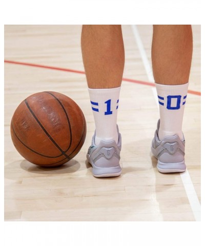 Classic Stripe Team Number Socks | Woven Mid-Calf | White & Royal 88 $10.61 Activewear