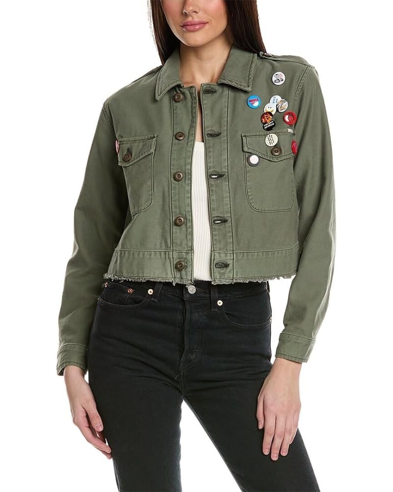 Denim The Cropped Veteran Jacket Green $57.40 Jackets