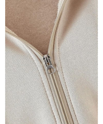 Women/Girls Zip Up Long Sleeves Hoodeds,Fall Winter Fleece Hooded Tops Oversized Sweatshirts with Pocket Khaki $9.89 Hoodies ...