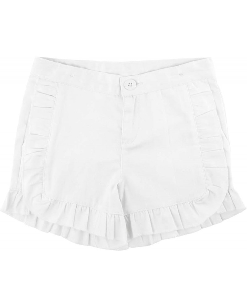 RuffleButts® Baby/Toddler Girls Woven Shorts w/Ruffle Hem White $12.51 Shorts