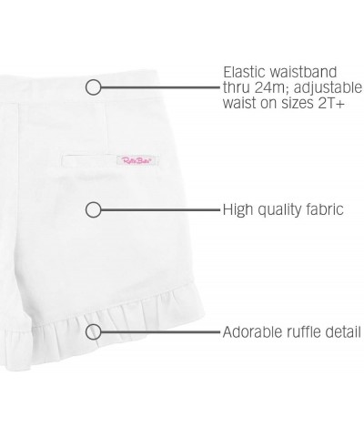 RuffleButts® Baby/Toddler Girls Woven Shorts w/Ruffle Hem White $12.51 Shorts