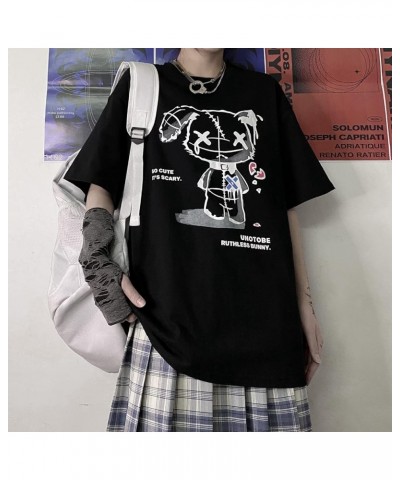 Women Grunge Gothic Bear Tops Print Harajuku Korean Clothes Black-02-616 $12.40 T-Shirts