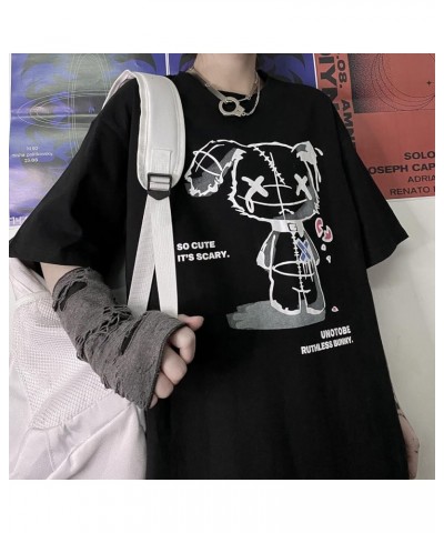 Women Grunge Gothic Bear Tops Print Harajuku Korean Clothes Black-02-616 $12.40 T-Shirts