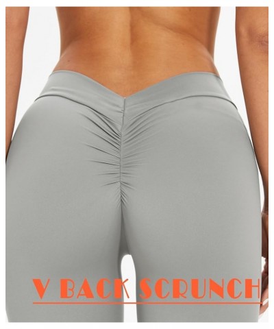 V Back Scrunch Butt Flare Leggings for Women Booty Lifting Tummy Control Wide Leg Workout Yoga Pants Dark Grey $15.68 Activewear