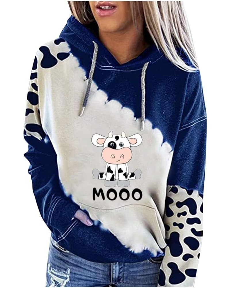 Women's Moody Cow Hoodie Casual Cute Cow Print Long Sleeve Pullover Shirts Tops Hoodies with Pocket 12 $19.71 Hoodies & Sweat...