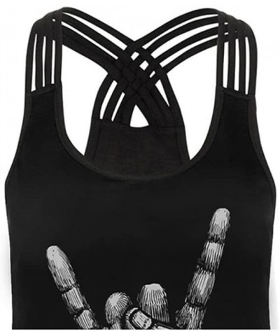 Gothic Crop Top for Women Goth Fairy Grunge Tank Tops Punk T-Shirt Streetwear Workout Tees Emo Blouse Black 8 $12.76 Tanks