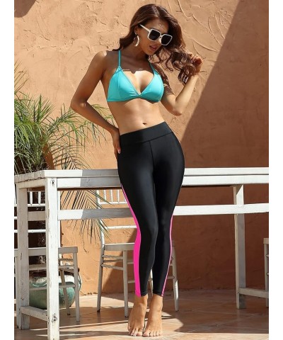 Swimming Pants for Women High Waisted Swim Pants Swim Leggings Swim Tights Purple $18.74 Swimsuits