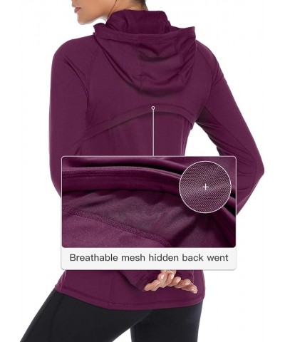 Women's Full Zip Up Workout Hoodie Athletic Running Track Jacket Small Vent Purple $17.15 Jackets