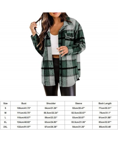 Womens Flannel Shacket Jacket Casual Plaid Shacket Button Down Shirts Jacket Coats Casual Blouse Top with Side Pockets 04-gra...