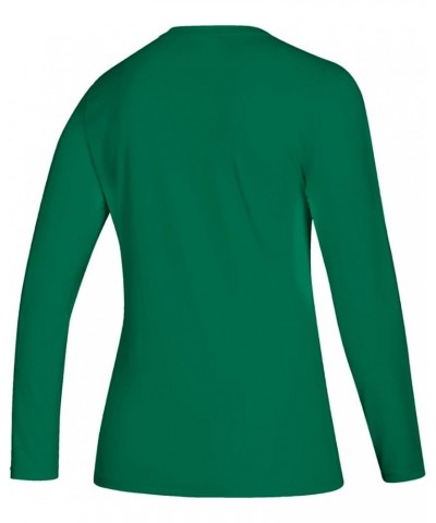 Women's 12H6 Creator Climalite Long Sleeve Crew Neck Tee Kelly Green | White $16.56 Activewear