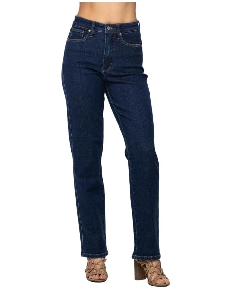 High Waist Tummy Control Classic Straight Jeans Blue $33.39 Jeans