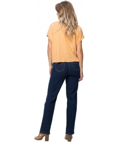 High Waist Tummy Control Classic Straight Jeans Blue $33.39 Jeans