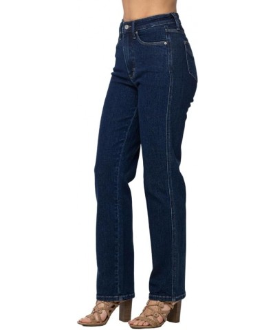 High Waist Tummy Control Classic Straight Jeans Blue $33.39 Jeans