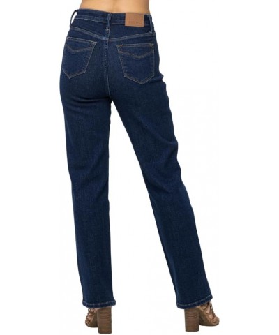 High Waist Tummy Control Classic Straight Jeans Blue $33.39 Jeans