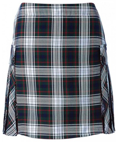 School Uniform Young Women's Side Pleat Plaid Skort Above The Knee Evergreen/White Plaid $18.64 Uniforms