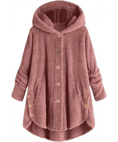 Women's Fashion Fuzzy Fleece Jacket Fluffy Hooded Baggy Faux Sherpa Open Front Teddy Coat Outerwear with Pocket 1532-arfbcx-p...