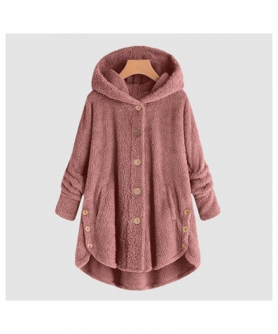 Women's Fashion Fuzzy Fleece Jacket Fluffy Hooded Baggy Faux Sherpa Open Front Teddy Coat Outerwear with Pocket 1532-arfbcx-p...