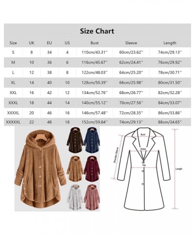 Women's Fashion Fuzzy Fleece Jacket Fluffy Hooded Baggy Faux Sherpa Open Front Teddy Coat Outerwear with Pocket 1532-arfbcx-p...