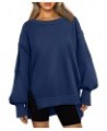 Womens Oversized Crewneck Sweatshirts Casual Long Sleeve Shirts Loose Fit Hoodies 2024 Winter Outfits Fashion Clothes Navyblu...