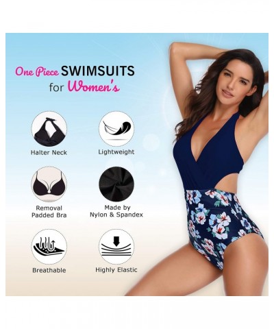 One Piece Swimsuits for Women Bathing Suits Cutout Swimwear Monokini Back Ties Azure $11.19 Swimsuits