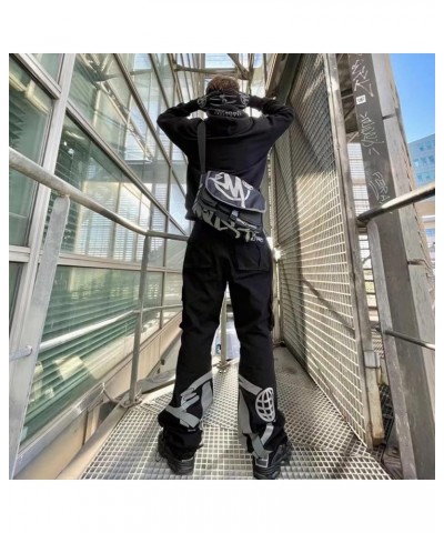 Womens Cargo Pants Y2K High Waist Baggy Overalls Jeans New Hip Hop Rock Minus Two Loose Joggers Trousers Streetwear Red $18.1...