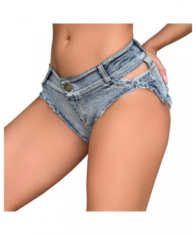 Sexy Women's Low Rise Stretch Mini Denim Shorts Hot Pants Beach Party Clubwear Dys006 Light Blue $11.51 Shorts