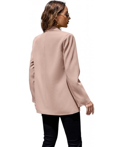 Womens Oversized Blazers Casual Open Front Long Sleeve Lapel Solid Color Button Work Office Business Blazer Jacket Pink $27.3...