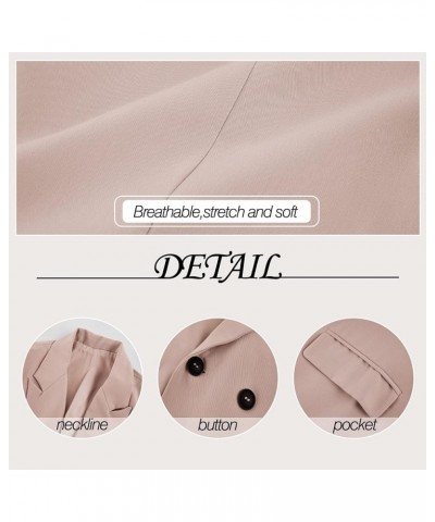 Womens Oversized Blazers Casual Open Front Long Sleeve Lapel Solid Color Button Work Office Business Blazer Jacket Pink $27.3...