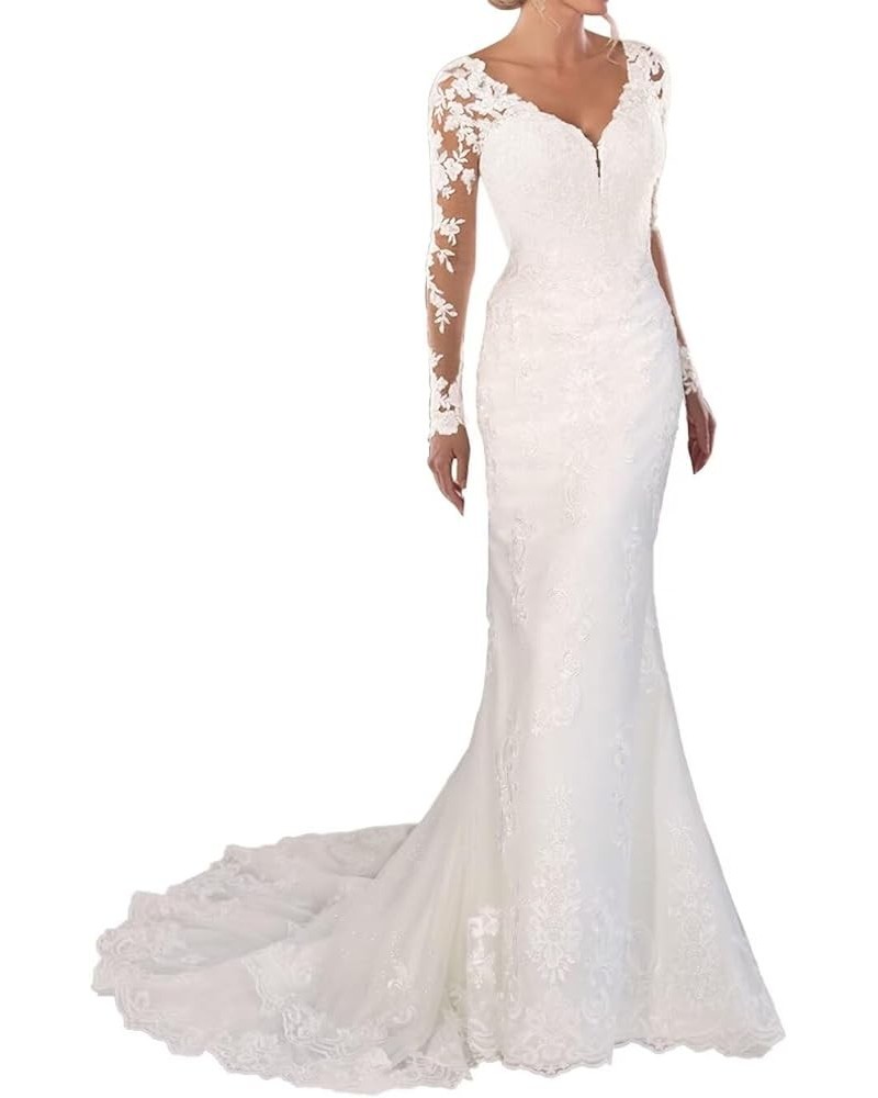 Mermaid Wedding Dresses for Bride 2023 Long Boho Beach Bridal Gown for Women Style32 White $57.91 Dresses