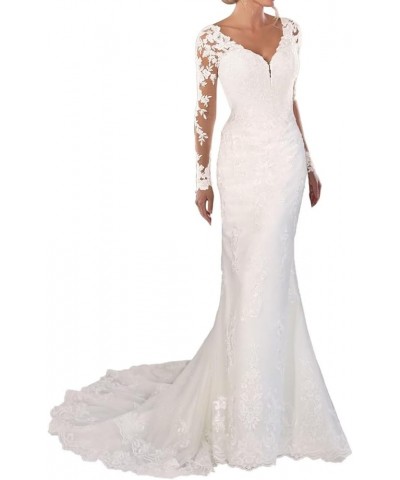 Mermaid Wedding Dresses for Bride 2023 Long Boho Beach Bridal Gown for Women Style32 White $57.91 Dresses