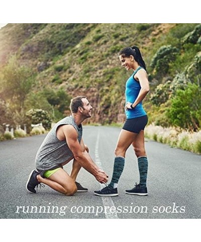 Graduated Medical Compression Socks for Women&Men Circulation Recovery-Knee High Supports Running Athletic Socks Multicoloure...