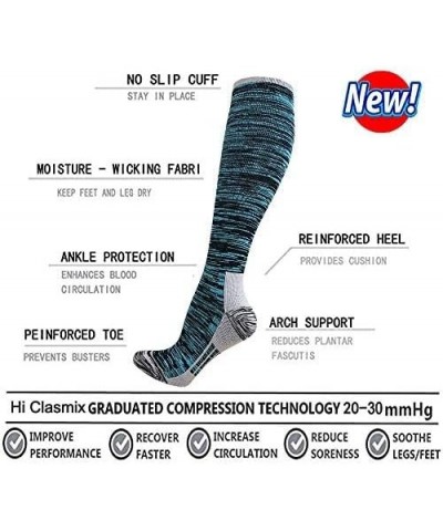 Graduated Medical Compression Socks for Women&Men Circulation Recovery-Knee High Supports Running Athletic Socks Multicoloure...