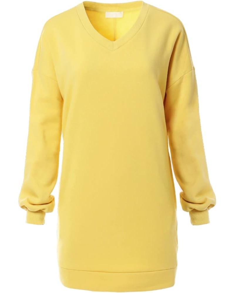 Women's Casual Oversized Loose Fit Crew/V Neck Fleece Pullover Tunic Sweatshirts with Pockets S~3X A Dusty Banana $14.74 Hood...