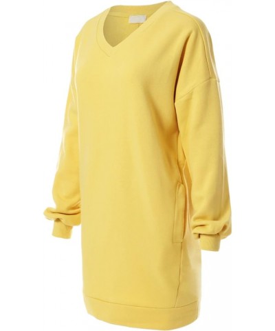 Women's Casual Oversized Loose Fit Crew/V Neck Fleece Pullover Tunic Sweatshirts with Pockets S~3X A Dusty Banana $14.74 Hood...