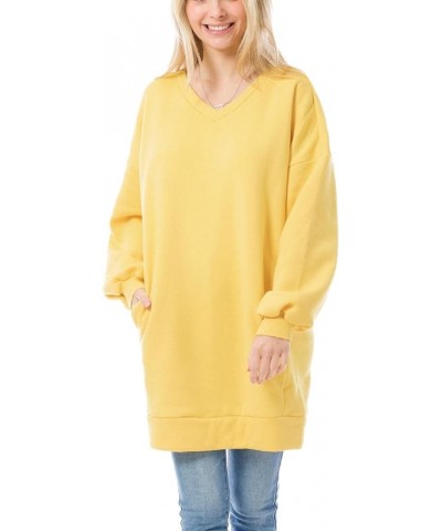 Women's Casual Oversized Loose Fit Crew/V Neck Fleece Pullover Tunic Sweatshirts with Pockets S~3X A Dusty Banana $14.74 Hood...