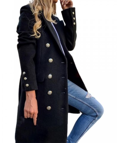 Waterproof Jackets Women Long Sleeve Wool Coat Pure Color Breathable Turn-down Collar Double-breasted Women Overcoat Outerwea...