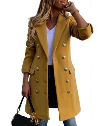 Waterproof Jackets Women Long Sleeve Wool Coat Pure Color Breathable Turn-down Collar Double-breasted Women Overcoat Outerwea...